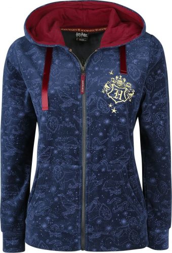 Harry Potter Hogwart's Crest Dámská mikina s kapucí na zip tmavě modrá
