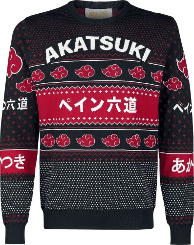 Naruto Akatsuki Pletený svetr černá