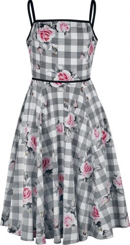 H&R London Šaty s kruhovou suknou Nea Šaty šedá/bílá