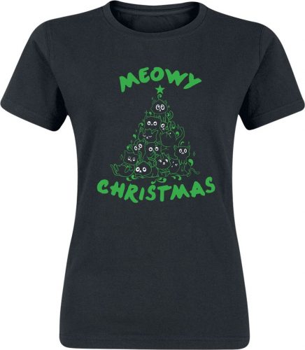 Tierisch Meowy Christmas Dámské tričko černá