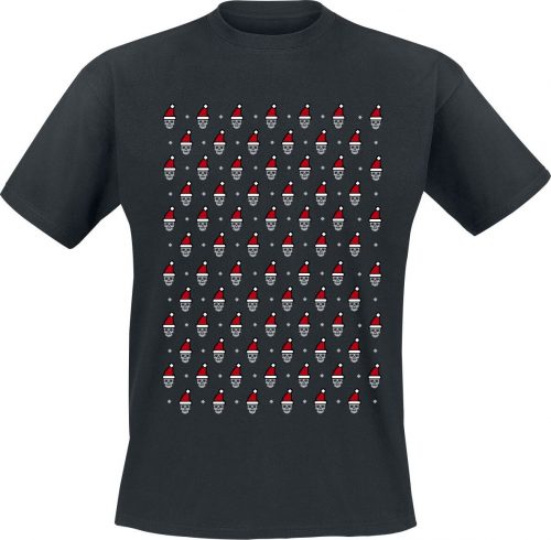 Zábavné tričko Christmas Skulls Tričko černá