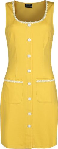 Voodoo Vixen Daisy Trim Button Front Dress Šaty žlutá