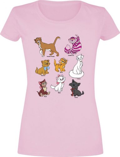 Disney Classics Cats Grid Dámské tričko světle růžová