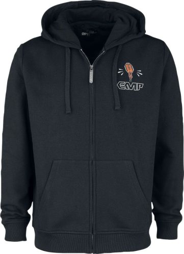 EMP Stage Collection Kapuzenjacke mit Rockhand Motiv und EMP Logo Mikina s kapucí na zip černá