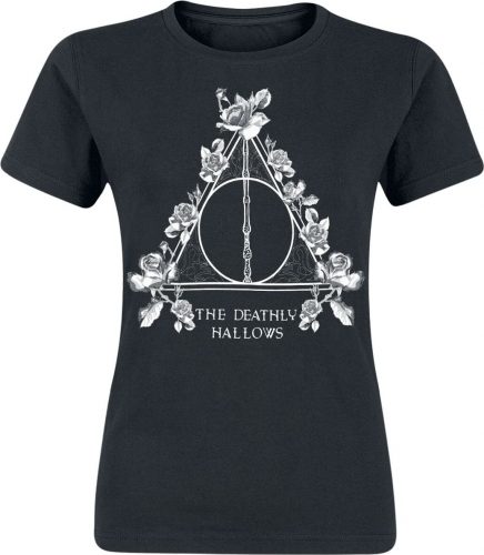 Harry Potter Deathly Hallows Flowers Dámské tričko černá