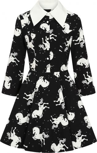 Hell Bunny Sullivan Mini Dress Šaty cerná/bílá