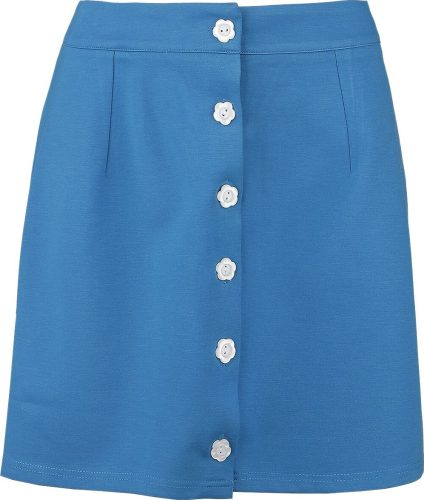 Voodoo Vixen 60s Mini Button Front Skirt Sukně modrá
