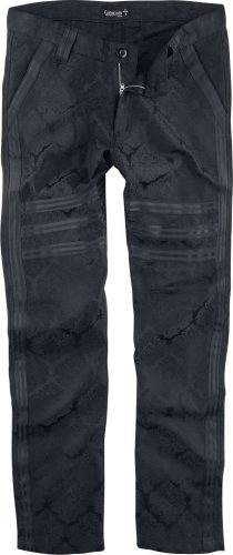 Gothicana by EMP Kalhoty s brokátovým vzorem Kalhoty černá