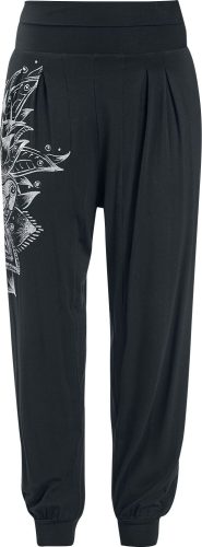 EMP Special Collection Látkové kalhoty Sport and Yoga s detailním potiskem Leginy černá