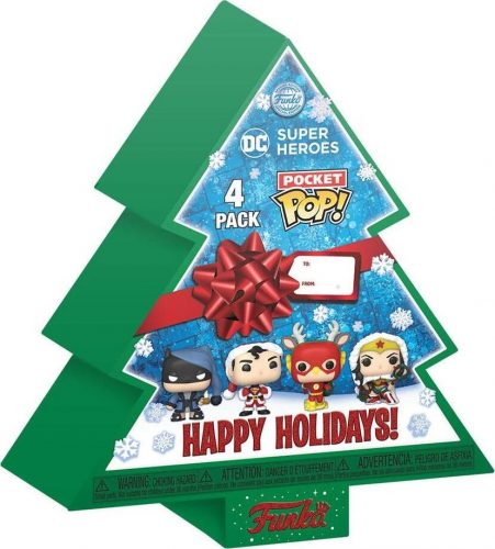 DC Comics Gingerbread Tree Holiday Box - POP! Keychain 4er Pack Klíčenka vícebarevný