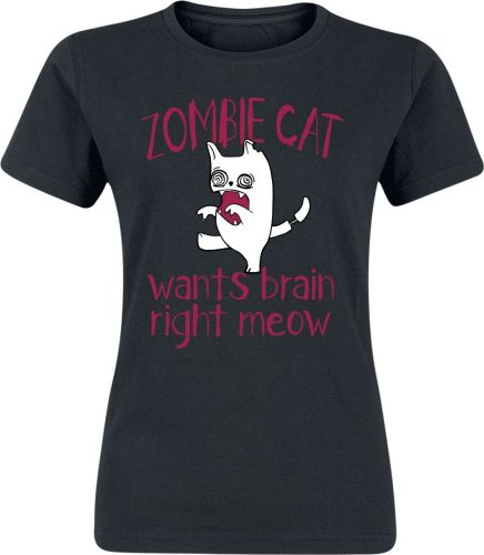 Tierisch Zombiecat Wants Brain Right Meow Dámské tričko černá