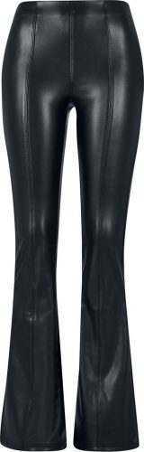 Urban Classics Ladies Synthetic Leather Flared Pants Dámské kalhoty černá