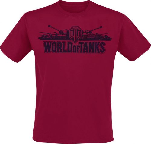 World Of Tanks Tanks Logo Tričko tmavě červená