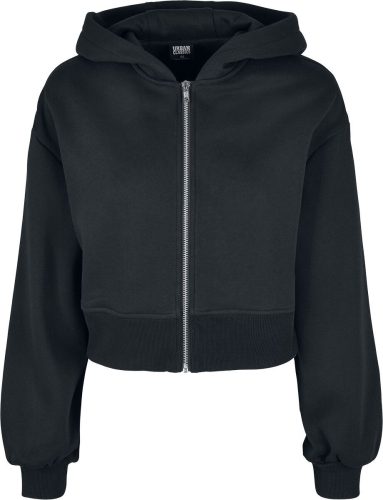 Urban Classics Dámská krátká oversized bunda na zip Dámská mikina s kapucí černá