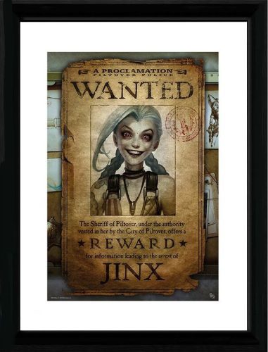 League Of Legends Jinx Wanted Zarámovaný obraz standard