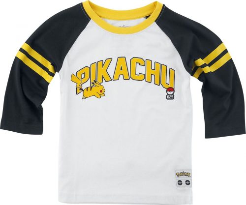 Pokémon Kids - Pikachu 025 detské tricko - dlouhý rukáv cerná/bílá