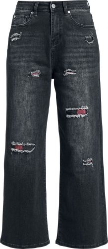 RED by EMP Jeans mit ausgestelltem Bein und hinterlegten Rissen Dámské džíny černá