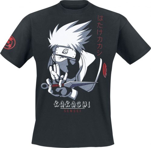 Naruto Kakashi Sensei Tričko černá