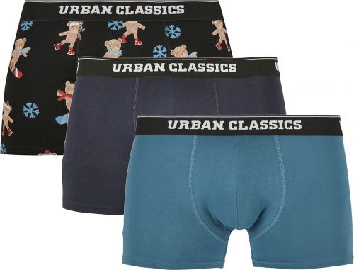 Urban Classics Organické vánoční boxerky - balení 3 ks Boxerky námořnická modrá