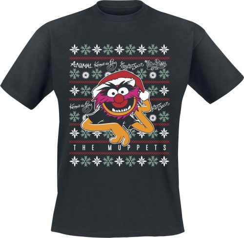 The Muppets Animal Christmas Tričko černá
