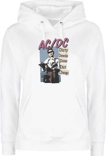 AC/DC Dirty deeds done dirt cheap Dámská mikina s kapucí bílá