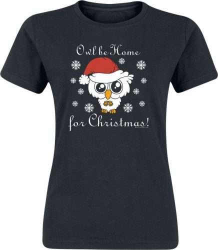 Tierisch Owl Be Home For Christmas Dámské tričko černá