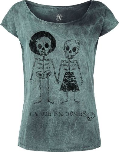 Outer Vision Skeleton Lovers Dámské tričko tyrkysová