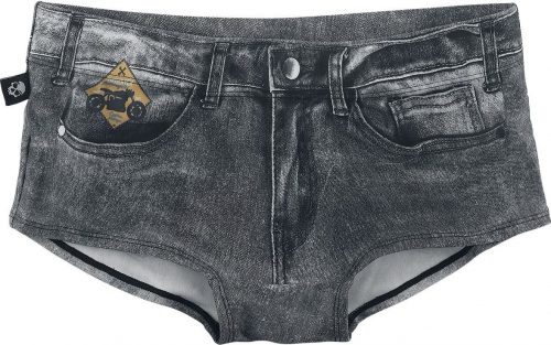 Rock Rebel by EMP Tmavě šedé plavkové kalhotky s džínovým vzhledem Spodní díl plavek šedá