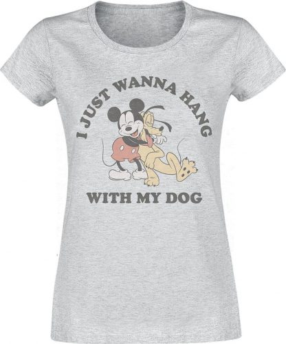 Mickey & Minnie Mouse Hang With My Dog Dámské tričko šedý vres