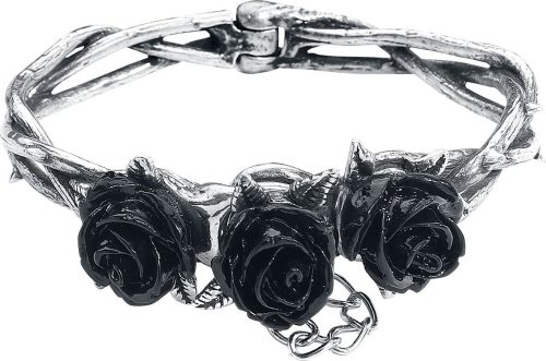 Alchemy Gothic Wild Black Rose náramek stríbrná