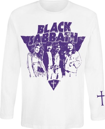 Black Sabbath Triangle Logo Tričko s dlouhým rukávem bílá