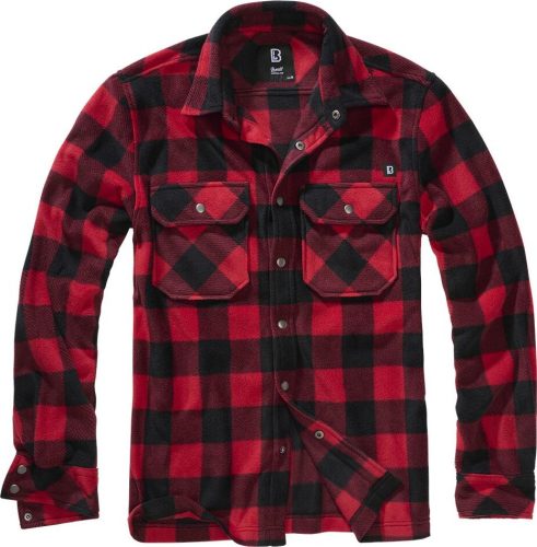 Brandit Fleece Shirt Jeff Košile cerná/cervená