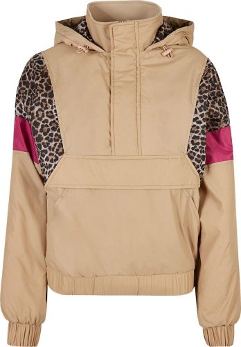 Urban Classics Ladies AOP Mixed Pull Over Jacket Dámská bunda v kontrastních barvách béžová