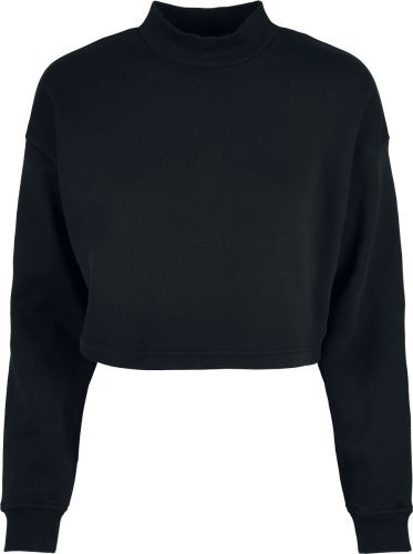 Urban Classics Dámský cropped oversized svetr s vysokým límcem Dámská mikina černá