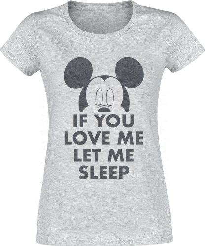 Mickey & Minnie Mouse Let Me Sleep Dámské tričko šedý vres