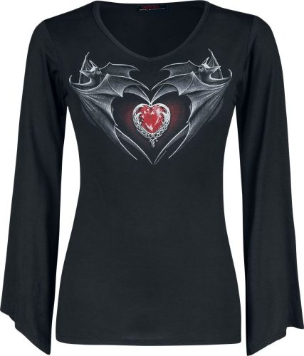 Spiral Bat's Heart Dámské tričko s dlouhými rukávy černá