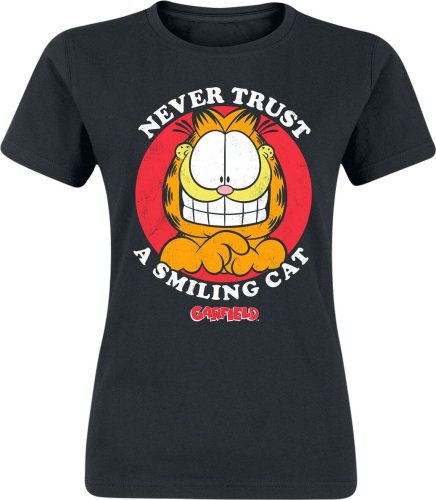 Garfield Never Trust A Smiling Cat Dámské tričko černá