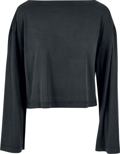 Urban Classics Ladies Short Modal Bateau Necklinie Longsleeve Dámské tričko s dlouhými rukávy černá
