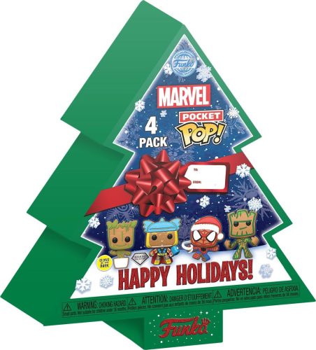 Marvel Gingerbread Tree Holiday Box - POP! Keychain 4-Pack (Glow in the Dark) Klíčenka vícebarevný