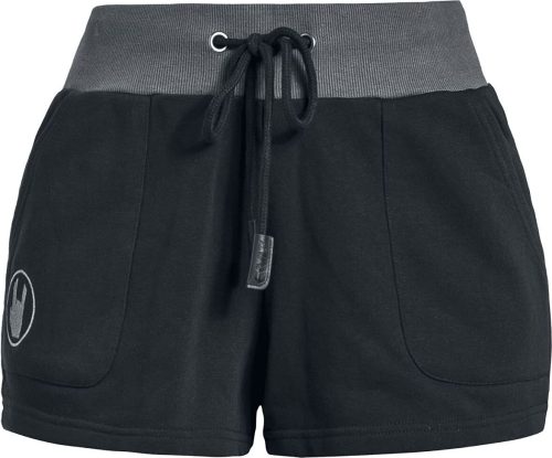 EMP Premium Collection Teplákové šortky s motivem rockhand Dámské šortky cerná/šedá