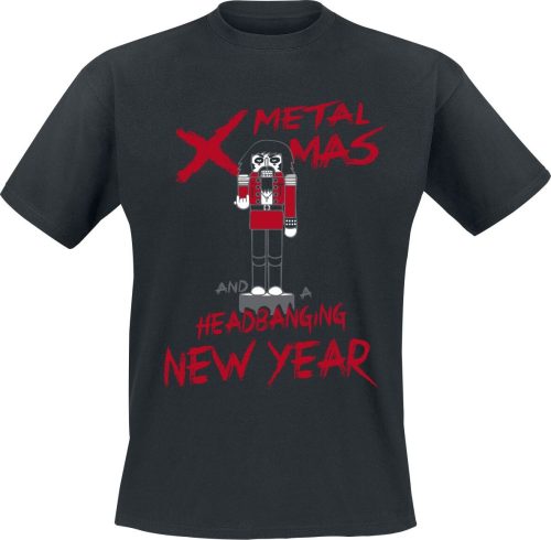 Sprüche Metal X-Mas And A Headbanging New Year Tričko černá