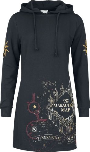 Harry Potter Marauder's map Šaty s kapucí černá
