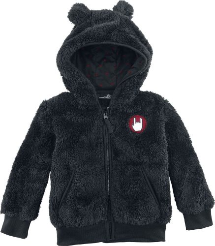 EMP Basic Collection Chlupatá bunda s kapucí detská bunda černá