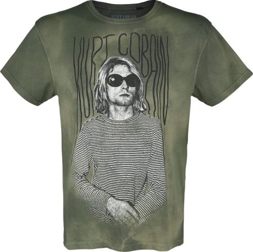 Kurt Cobain REX Stripes Tričko khaki