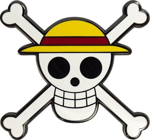 One Piece Skull Magnet Magnetka na lednici bílá/žlutá/cerná