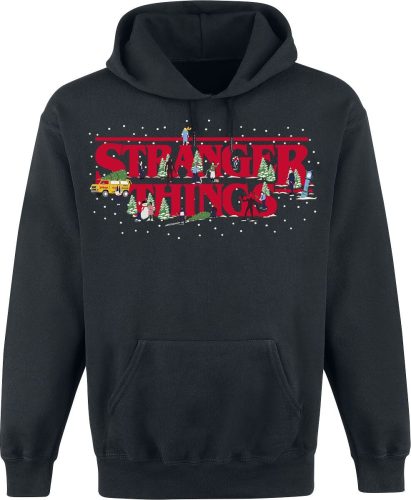 Stranger Things Xmas - Logo Mikina s kapucí černá