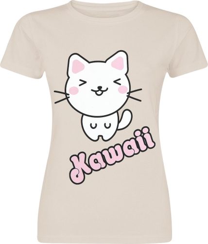 Kawaii White Cat Dámské tričko béžová