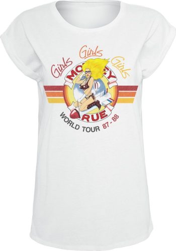 Mötley Crüe Girls Girls Girls Bomber Tour Vintage Dámské tričko bílá