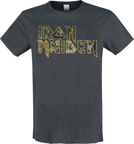 Iron Maiden Amplified Collection - Eddies Logo Tričko charcoal