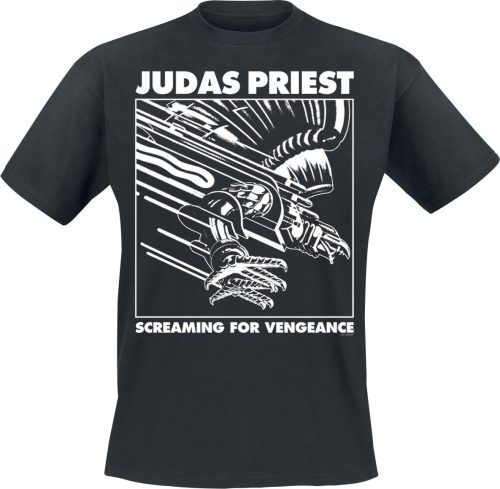 Judas Priest Colour Squared White Tričko černá